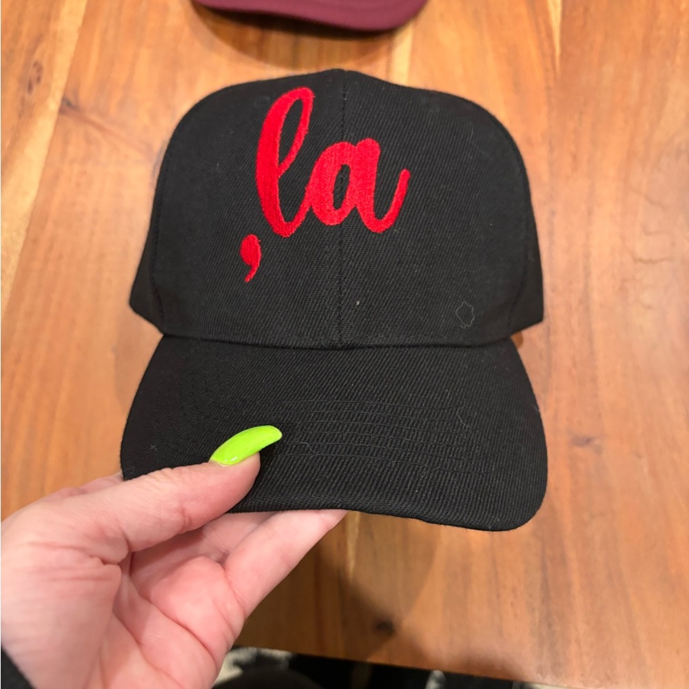 Delta Kamala Black Cap with Red Embroidery